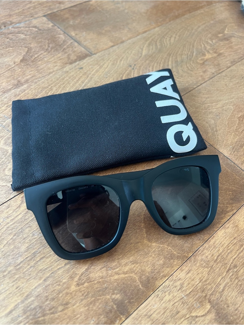 Quay Australia Matte Black Square Sunglasses